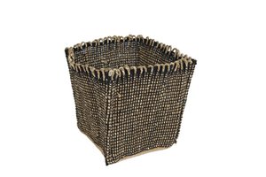Mand Cairo S naturel-zwart stof 20x20x20cm