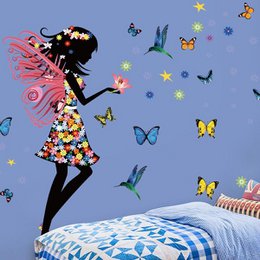 Wandsticker für Mädchenzimmer Schmetterlingsfee