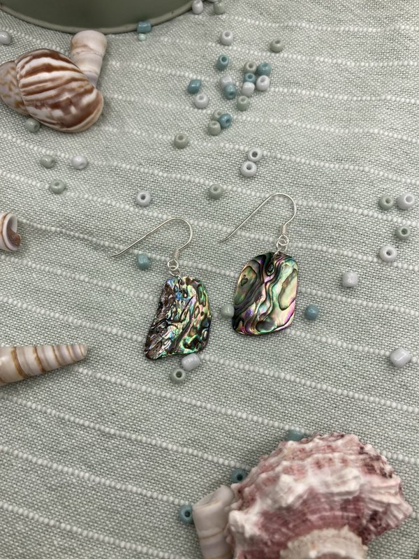 Abalone Shell øreringe | Sølv håndlavet Surfer Vibe
