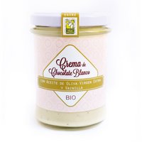 CREMA BIO voor het bereiden van: Chocolade Blanco met Aceite de Oliva Virgen Extra y Vainilla (caja van 9 unidades van 200g)