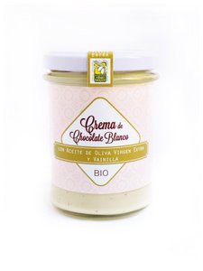 CREMA BIO für: Chocolate Blanco con Aceite de Oliva Virgen Extra y Vainilla (caje de 9 unidades de 200g)