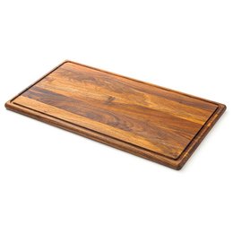 Large wooden cutting board made from walnut wood, measuring 44 x 30 x 2 cm. Suitable for food preparation and serving.