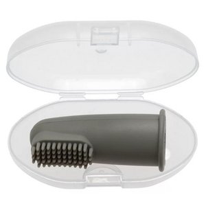 Silicone finger toothbrush with sleeve - Sage