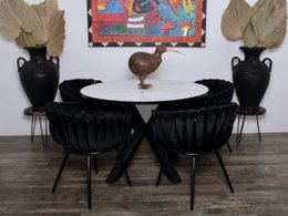 Sedia Wave nera (set di 2)