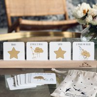 Educational cloud - Wooden barrette & Paper cards