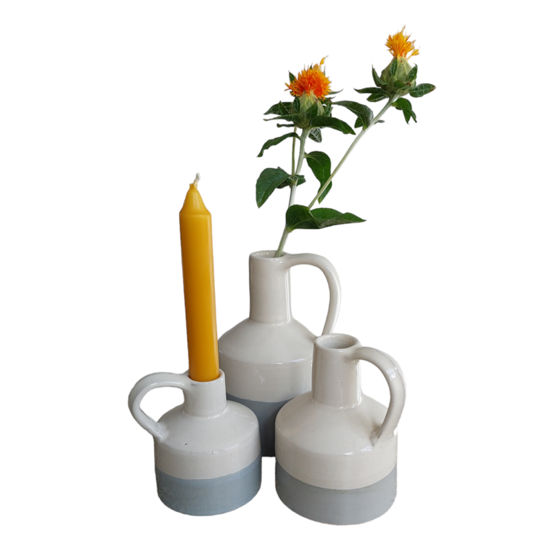 Florero M Gris/blanco 200-061