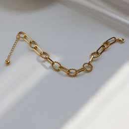 Euridice - Bracciale grande con catena a scatola e corda