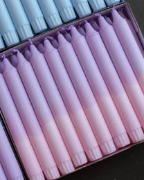 Taper candles - two/coloured pastel
