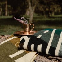 Ecuadorian alpaca blanket | native blanket | Imbabura Green