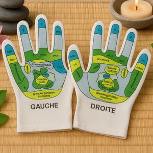 Softening Reflexology SPA Gloves - Hand Care with Jojoba and Olive Oil Gel, Vitamin E and Lavender - Moisturizes and Restores Softness and Suppleness to your Hands
