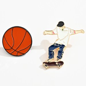 Set of 2 Basketball and Skate pins