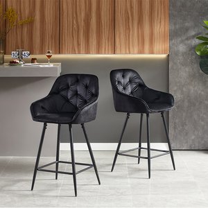 Keaton Bar Stools [Set van 2] [Velvet] [65 cm]
