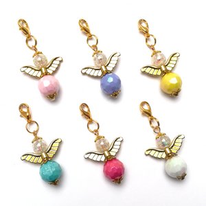 Guardian angel "AVA" keychain, 6-series set, gold-colored