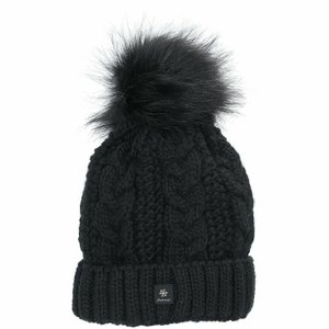 Premium women's winter hat »Feeded knitting cap black» bobble cap »Hatze» beanie