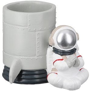 Pen holder Astronaut Marty grey, white H. 9.5 cm, VE 3