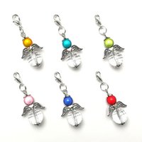 Guardian angel "Clarissa" keychain, 6-series set, silver-colored