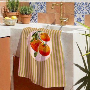Oranje patroon theedoek