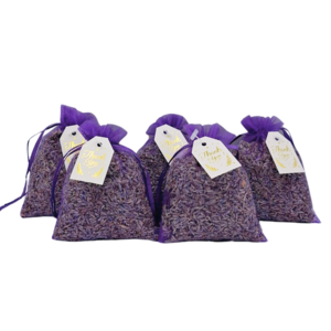 Lavendel -Duftbeutel - 5 x 12 Gramm wunderbar duftende Taschen - "Danke" lila