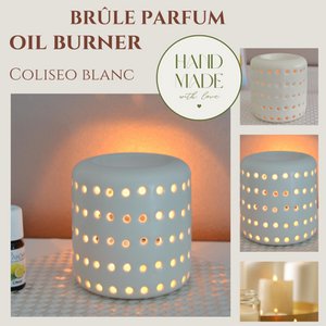 Parfumbrander – Witte Coliseo – Origineel ontwerp en vorm – Aromatherapie Decoratief object – Geurverspreiding Kandelaar, Geurende Wassen