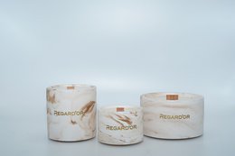 Handgefertigte Naturkerzen in Marmoroptik – groß