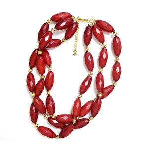 Three-Strand Plastic Bead Necklace