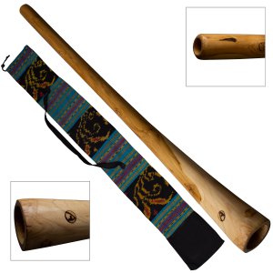 Holzdidgeridoo inklusive Tragetasche 130cm | Blasinstrument für Kinder und Erwachsene
