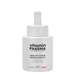 White cosmetic serum bottle with dropper. Anti-wrinkle formula for skin care.