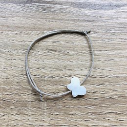 Camille parelmoer kinderarmband met verstelbaar zilveren koord