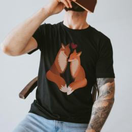Camiseta Zorros Amor ALGODÓN ORGÁNICO - Camisa Pareja Regalo Zorro