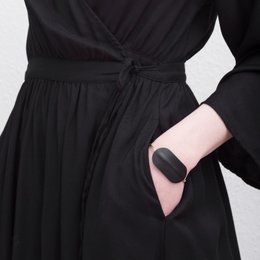 Oval manchet armbånd sort