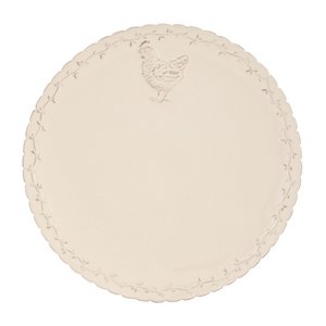 Dinner plate Ø 26 cm Beige Ceramic chicken Eating board