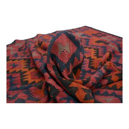 Handgefertigter Vintage Teppich in Rötelbraun