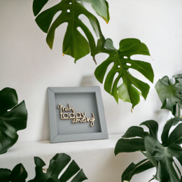 MOMENTS OF HAPPINESS frame card wood lettering