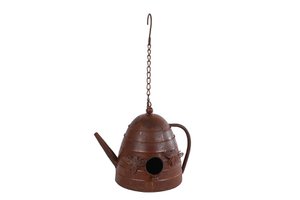 Birdhouse Teapot antique rust