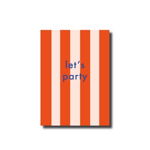 Postkarte · Let's Party gestreift