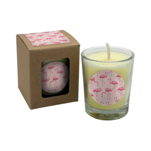 Wunschkerze mit Charm Craft – „Blank – Ohne Text (Flamingo)“