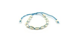 Cowry anklet blue