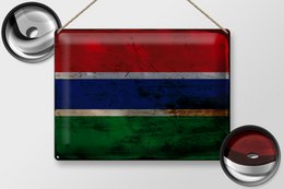 Blechschild Flagge Gambia 40x30cm Flag of the Gambia Rost