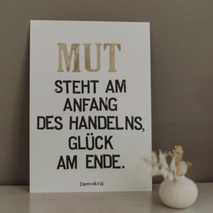 Kunstdruk "Mut" gestempelde muurschildering