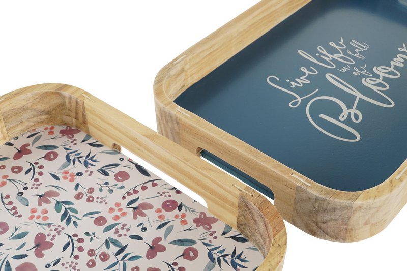 BANDEJA DECORACION SET 2 MDF 35X24X4,5 NATURAL LD203570