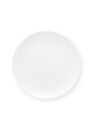 A large, round white ceramic plate measuring 30cm in diameter.