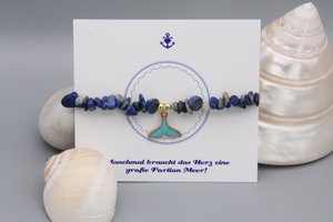 Semi-precious stone sliver bracelet with fin