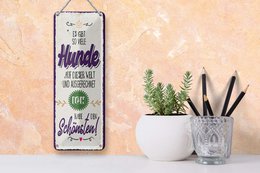 Blechschild Spruch 27x10 cm so viele Hunde ich habe den Schönsten Deko Schild