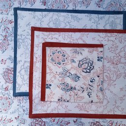 Tovagliolo 'Fiore' Rosso/Blu