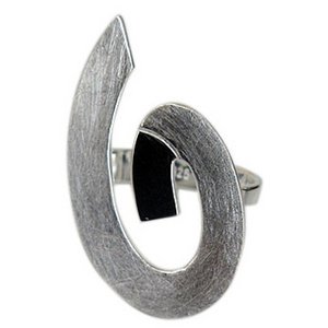 R 642 zilveren ring, mat / gepolijst