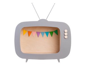 TV-plank „Teevee” stoffig grijs