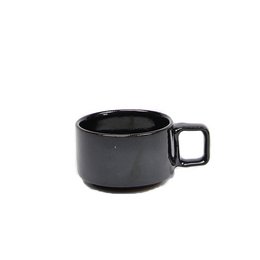 Square black espresso cup with a simple, minimalist design.