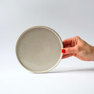 Plate / lid 16 cm - sand & speckles