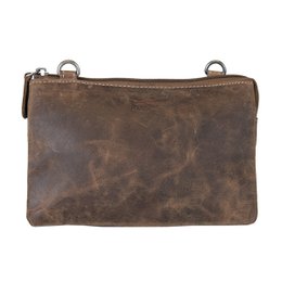 Skuldertaske I 3 farver Buffalo Læder - Festivaltaske - Lædertaske Lille - Crossbody taske til kvinder Læder - Str. L