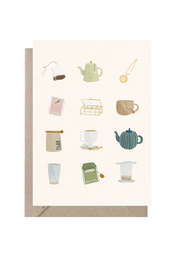  Assorted tea-related icons including teapots, cups, and other accessories in various colors and styles.